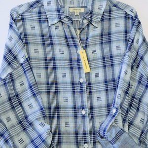 max studio camisa de cuadros con botones talla ,,M